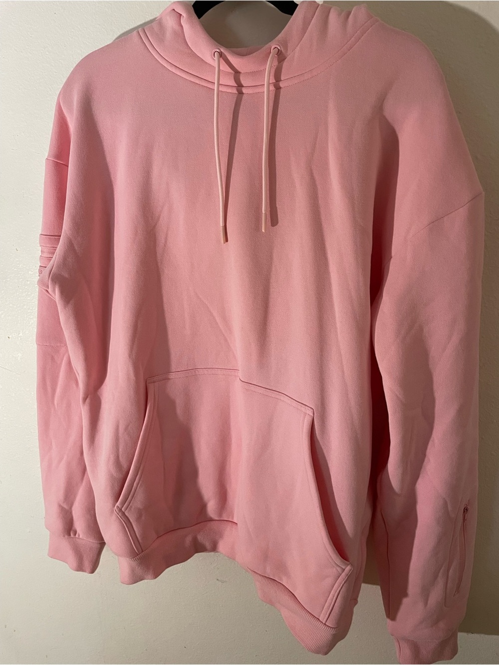 Women's Pink Pullover Hoodie with Kangaroo Pocket